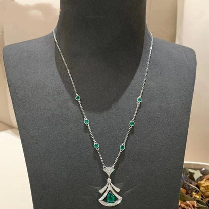[Kincade Jewelery]DREAM NECKLACE MALACHITE DIAMOND SILVER
