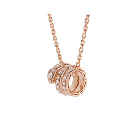 [Kincade Jewelery]SERPENTI PINK GOLD NECKLACE DOUBLE RING DIAMOND