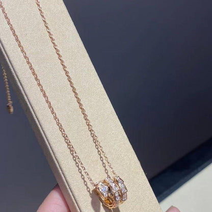 [Kincade Jewelery]SERPENTI PINK GOLD NECKLACE DOUBLE RING DIAMOND