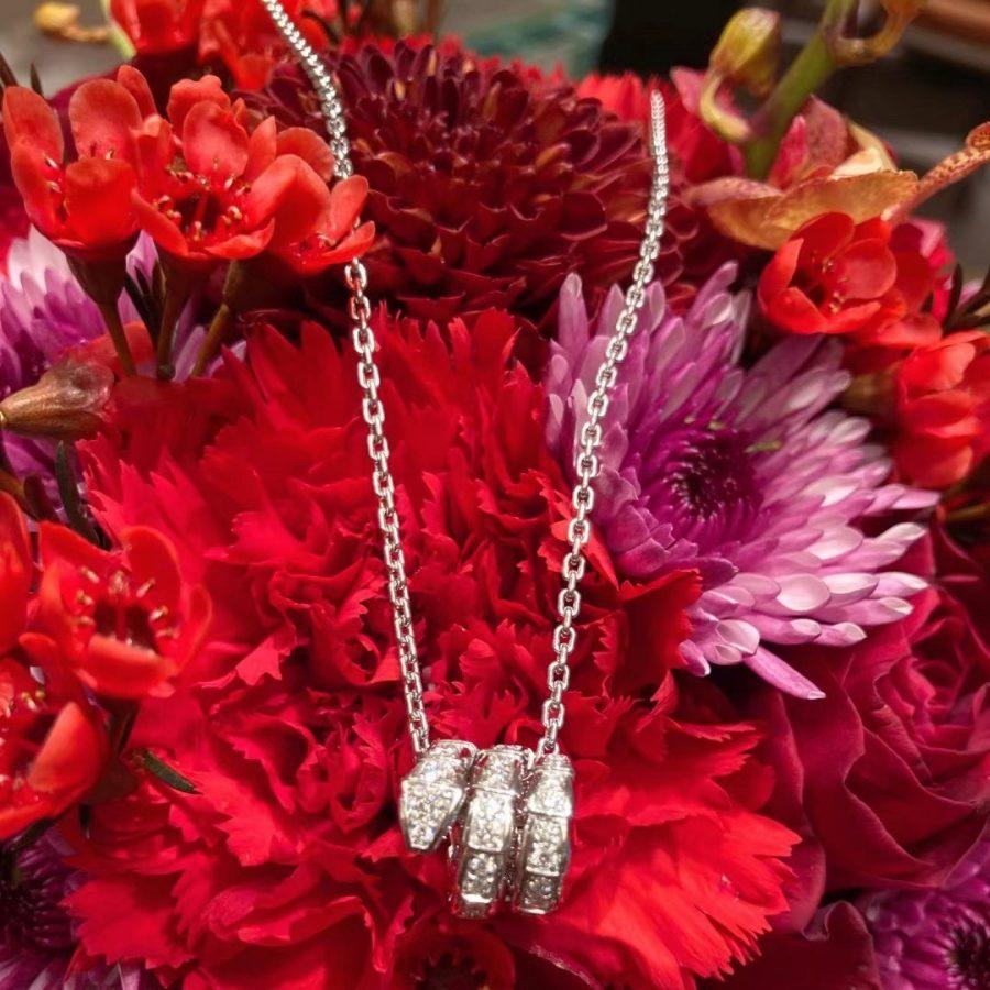 [Kincade Jewelery]SERPENTI  NECKLACE DOUBLE RING DIAMOND