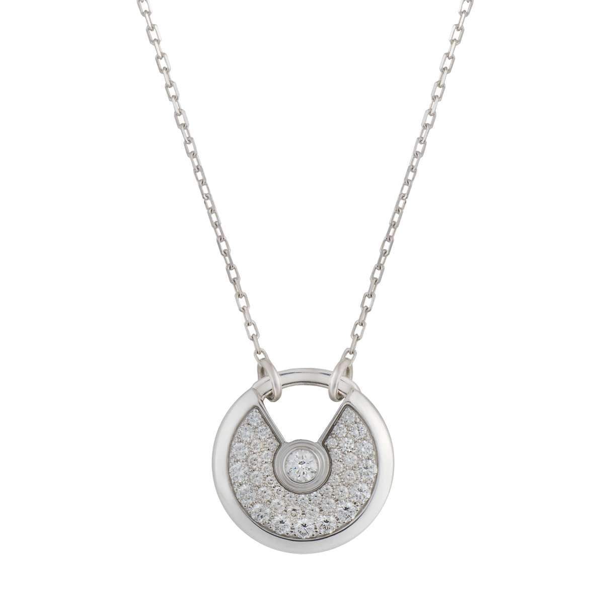 [Kincade Jewelery]AMULETTE SILVER FULL DIAMOND NECKLACE