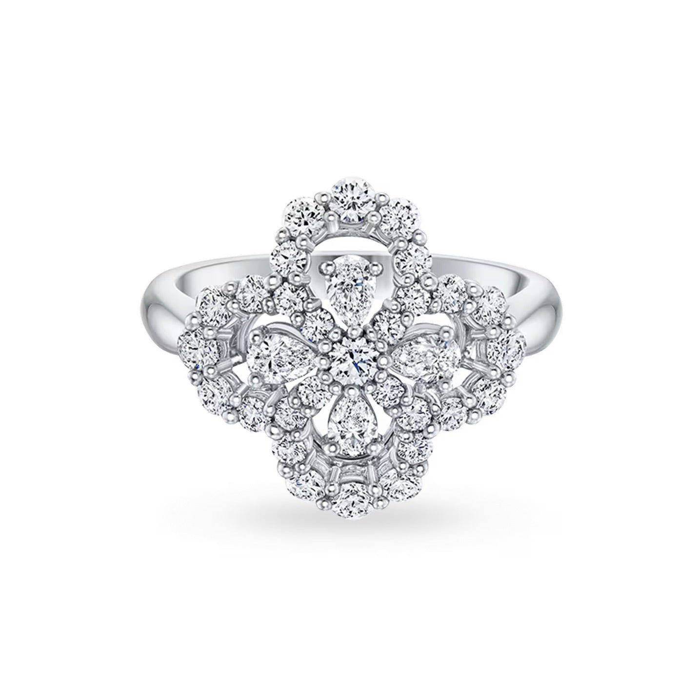 [Kincade Jewelery]LOOP RING FULL MOTIF DIAMOND 16MM SILVE