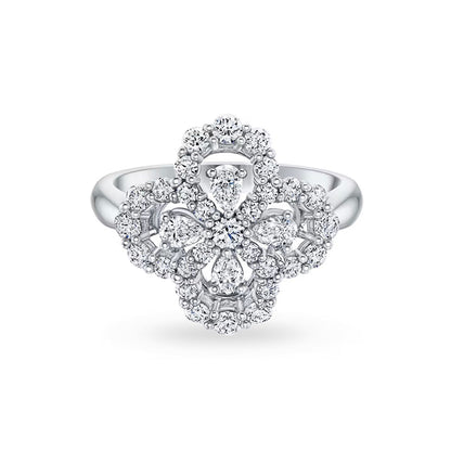 [Kincade Jewelery]LOOP RING FULL MOTIF DIAMOND 16MM SILVE
