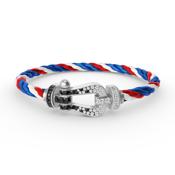 [Kincade Jewelery]FORCE LARGE HORSESHOE BLACK WHITE DIAMOND BRACELET SILVER