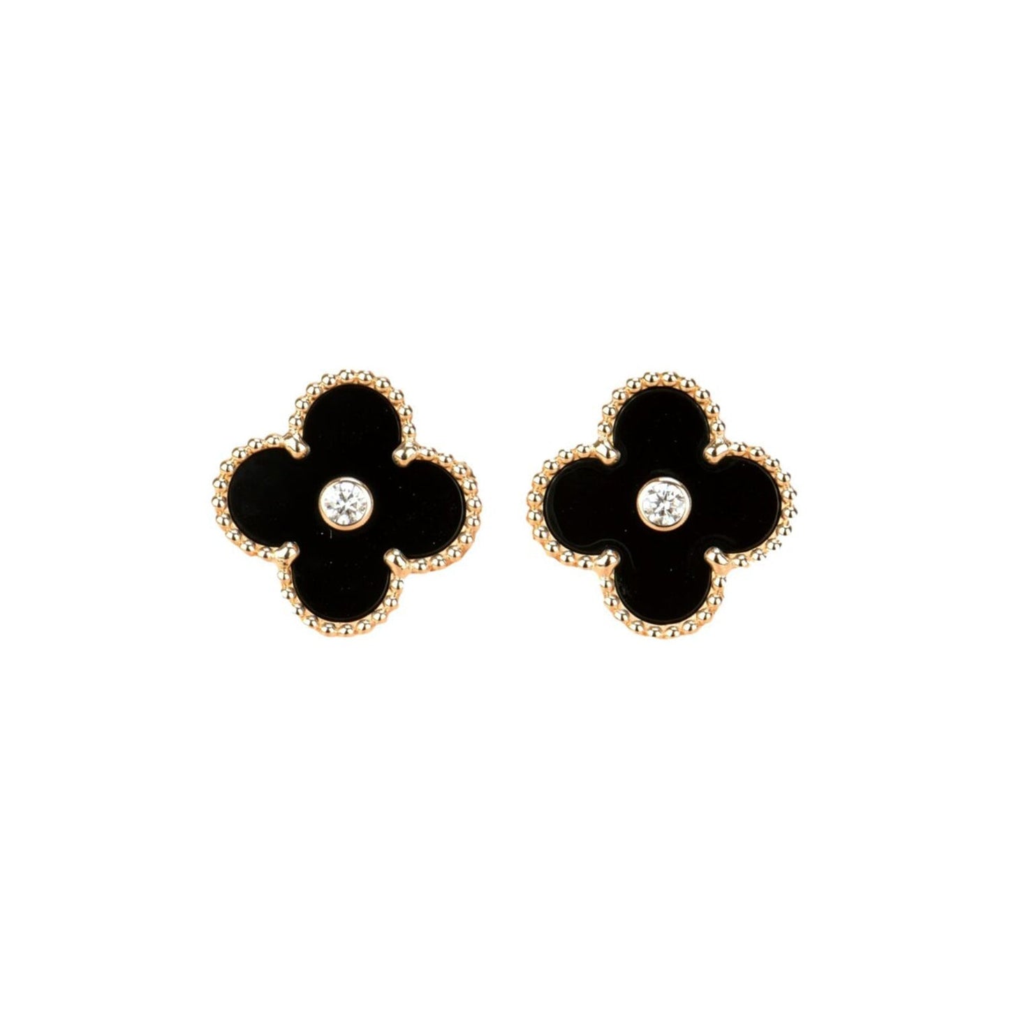 [Kincade Jewelery]Kincade MEDIUM 1 MOTIFS ONYX DIAMOND EARRINGS