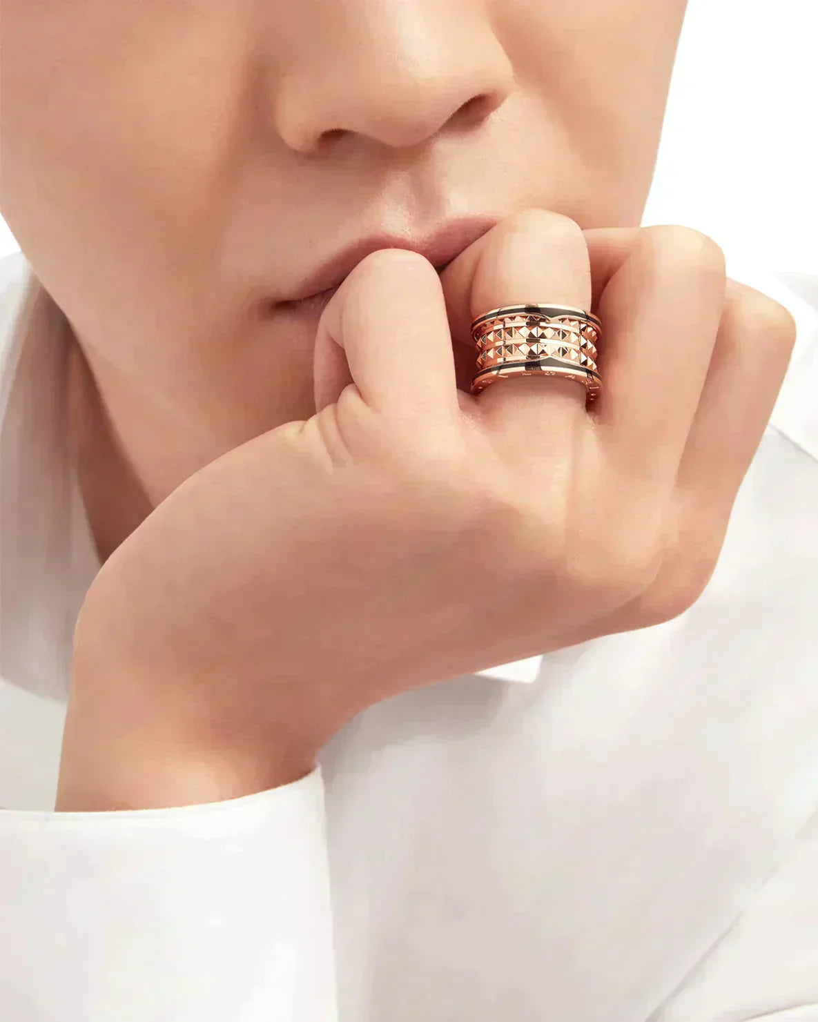 [Kincade Jewelery]ZERO 1 ROCK BLACK CERAMIC PINK GOLD LARGE MODEL