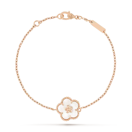 [Kincade Jewelery]LUCKY WHITE MOP PLUM BLOSSOM  BRACELET
