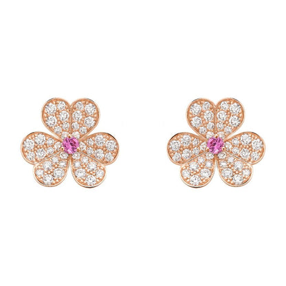 [Kincade Jewelery]FRIVOLE PINK GOLD FLOWER DIAMOND EARRINGS