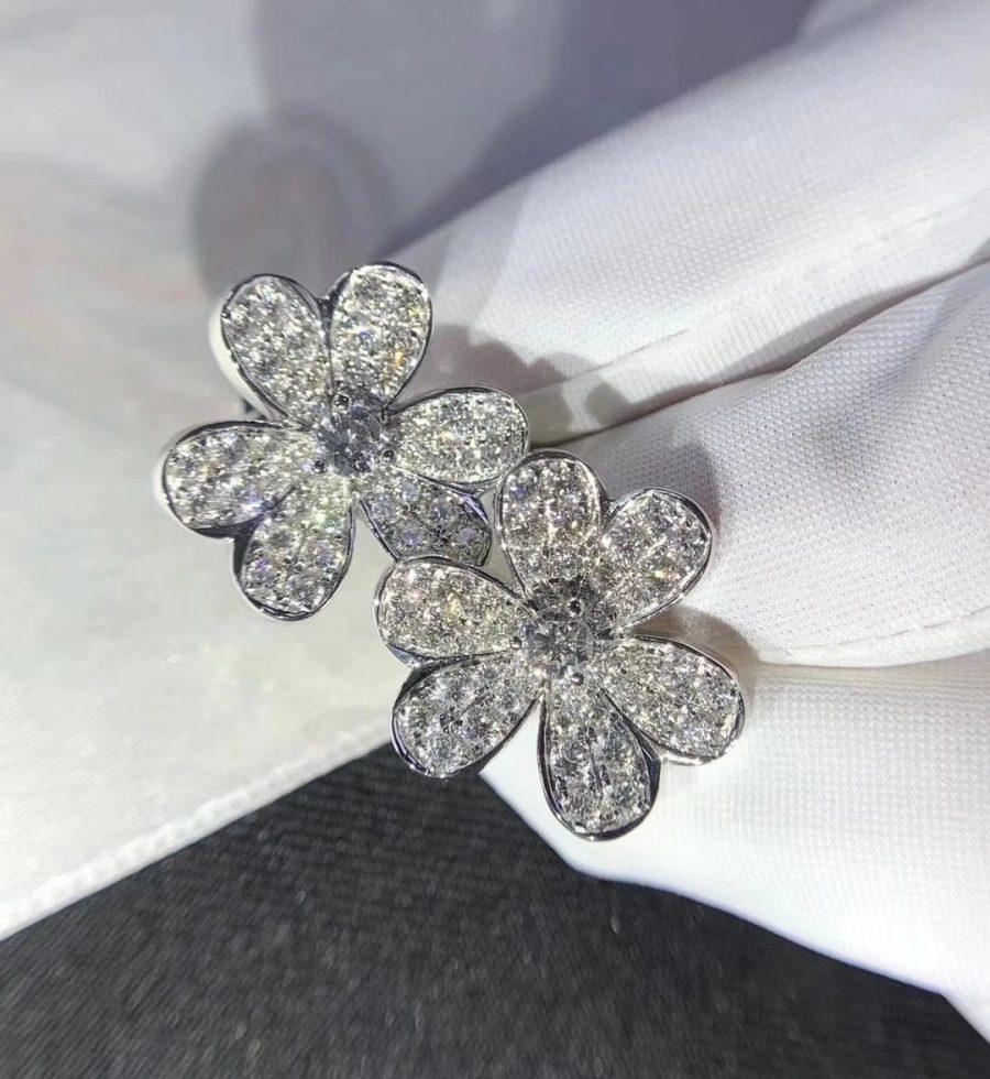 [Kincade Jewelery]FRIVOLE SILVER FLOWER DIAMOND EARRINGS