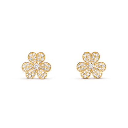 [Kincade Jewelery]FRIVOLE GOLD FLOWER DIAMOND EARRINGS
