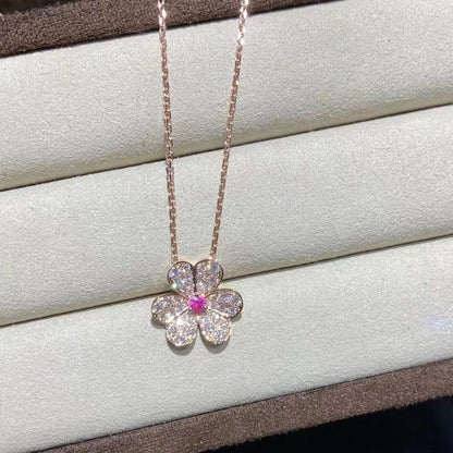 [Kincade Jewelery]FRIVOLE ROSE GOLD FLOWER DIAMOND NECKLACE