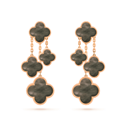 [Kincade Jewelery]Kincade EARRINGS DARK MOP 4 MOTIFS ROSE GOLD
