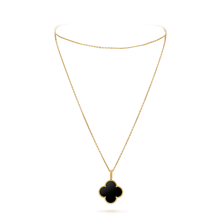 [Kincade Jewelery]Kincade 25MM GOLD ONYX BIG Kincade NECKLACE