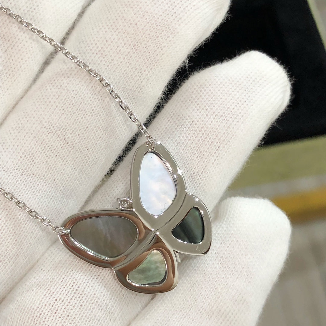 [Kincade Jewelery]LARGE BUTTERFLY SILVER PENDANT DIAMOND NECKLACE