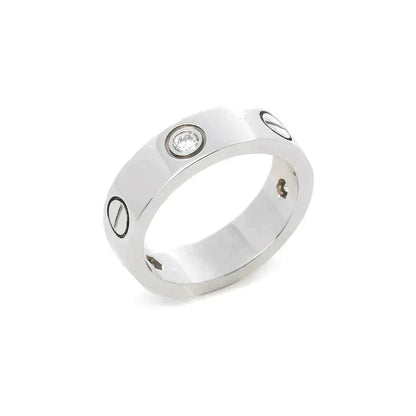 [Kincade Jewelery]LOVE RING 5.5MM 3 DIAMONDS SILVER